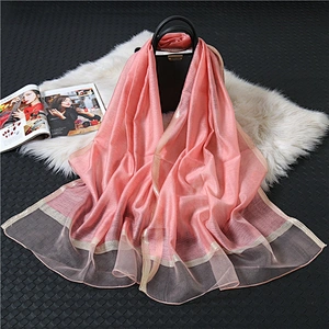 Summer Sunscreen Scarves Ladies Wild Silk Solid Color Shawl Thin Section Phnom Penh Scarf Scarves Women