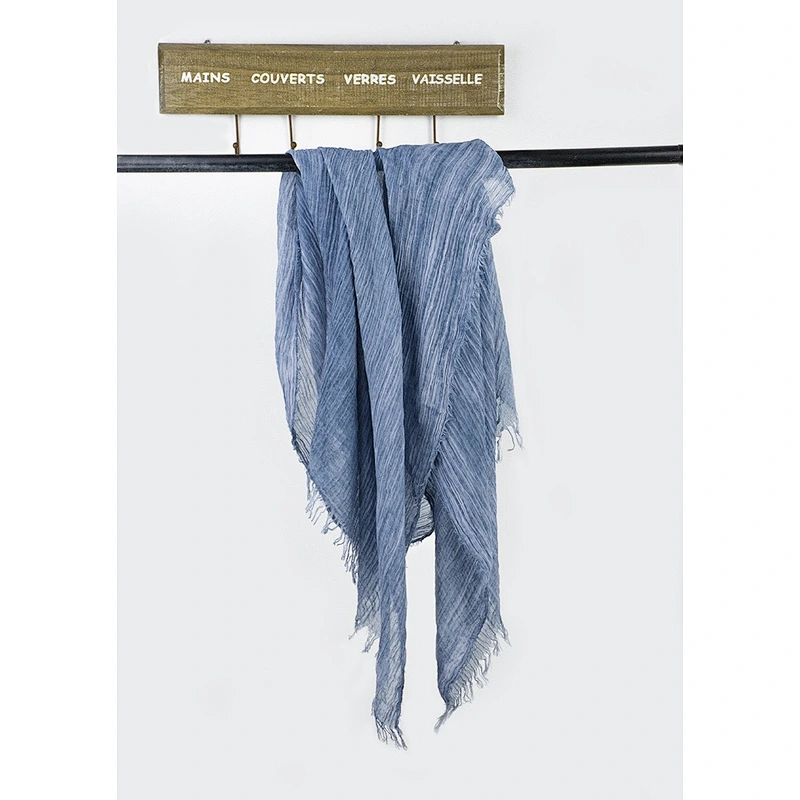 Pure Cotton Big Folds Rough Texture Dirty Dyed Scarf Literary Style Retro Shawl Female