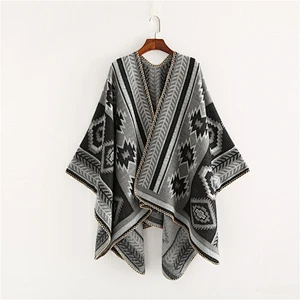 2020 Factory Direct Thick European American Style Cross Diamond Geometric Pattern Cashmere Big Shawl