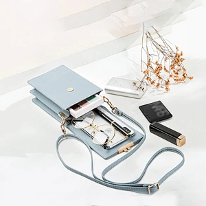 Korean Version Summer Mini Bag For Mobile Phone Stripe Geometric Female PU Messenger Bag