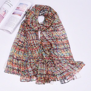 Manufacturer wholesale new big silk scarf printing simulation silk scarf travel sunscreen female beach shawl