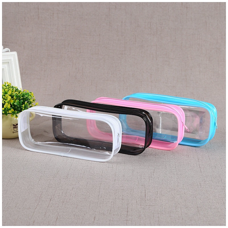 Large Clear Candy Color Recyclable Transparent PVC Pencil Bag