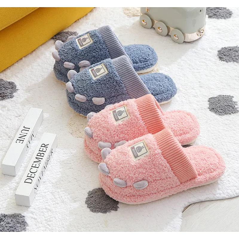 Toddler Kids Girls Boys Cute Cartoon Indoor Animal Soft Cozy Winter Warm Plush Lining Winter House Slippers