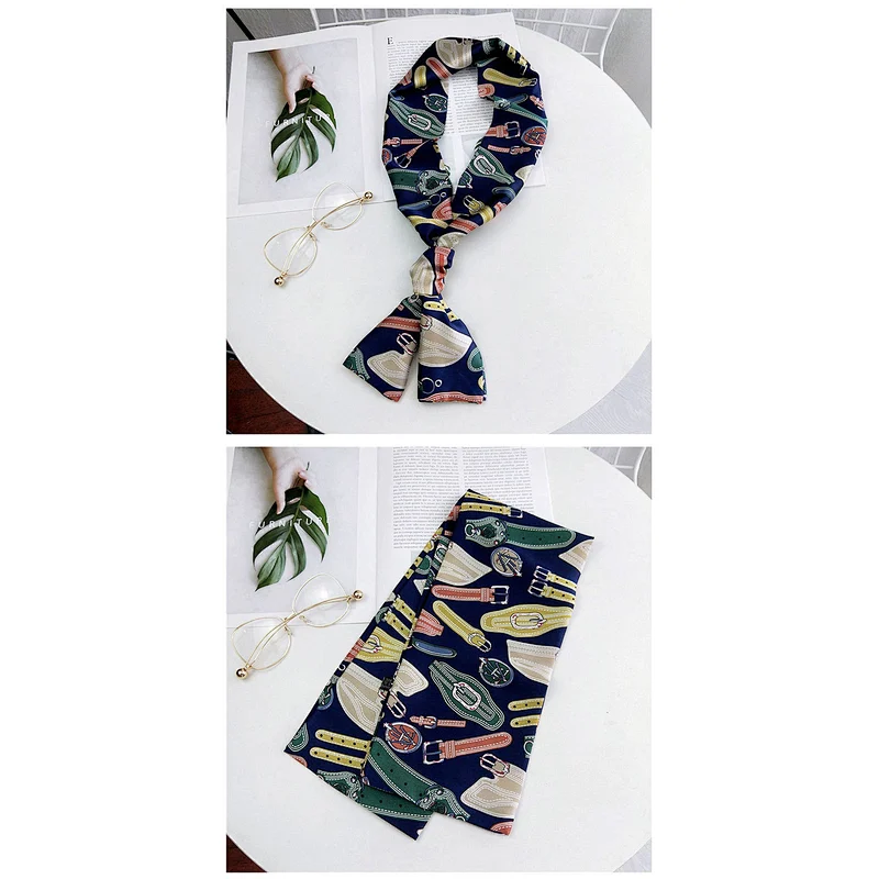 Custom Printed Spring Autumn Versatile Double-Sided Decorative Fashion Small Silk Scarves