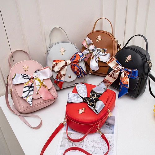 2020 Fashion Trend Small Fresh Bow Small Backpack Shoulder Messenger Shoulder Female Backpack