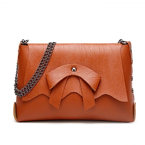 2020 Spring Summer Korean Version Of The Bow Shoulder Chain Leather Crossbody Bag Women