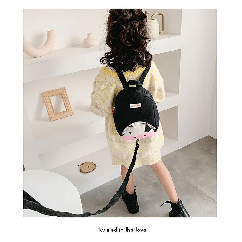 Custom Children'S Canvas School Bag Promotional Products Cute Cartoon Bull Backpack For Children