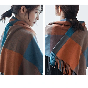 2020 New Scarf Women Autumn Winter Thick Warmth Cashmere Large Plaid Scarf Women Winter Shawl Western Style Scarf