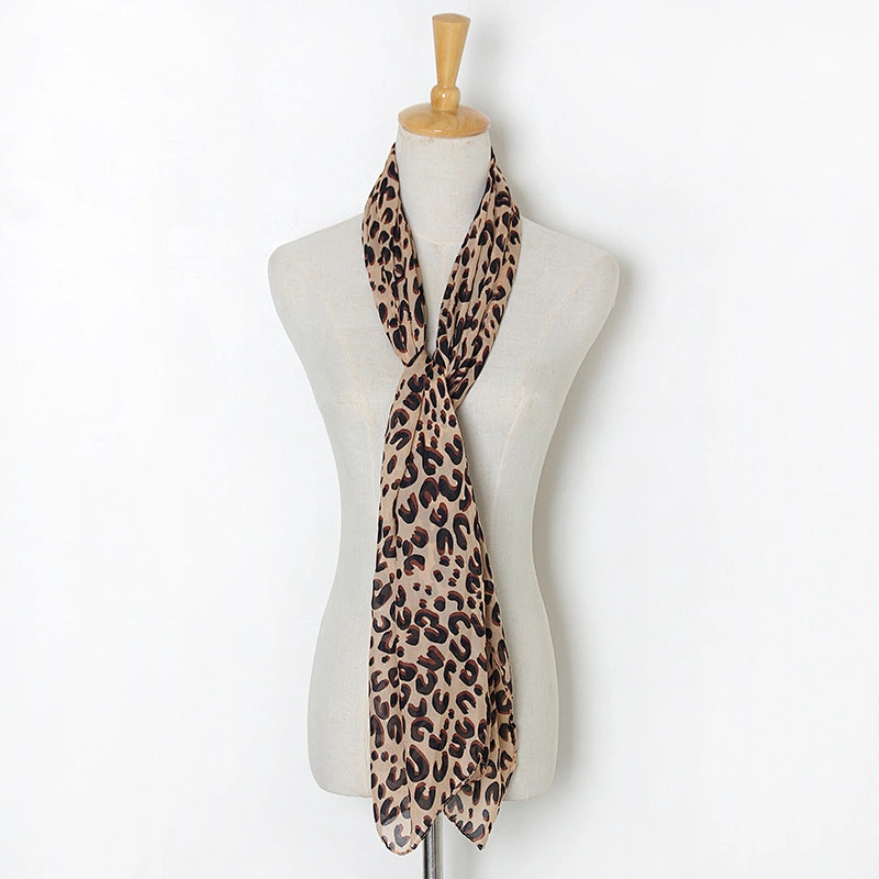 2021 New Korean Version Long Leopard Scarf European American Leopard Print Scarf Wholesale Chiffon Scarf