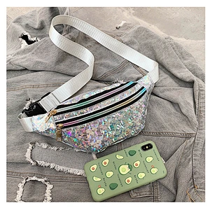 2020 Fashion Hologram PU Laser Waist Bags Fanny Pack Travel Purse Outdoor Sport Belt Bag For Ladies Women