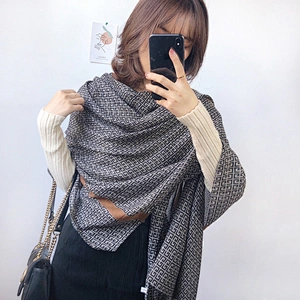 Spring 2020 New Style Geometric Pattern Fashion Messy Linen Long Scarf Cotton And Linen Shawl Scarf For Women