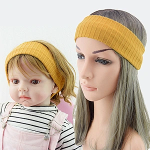 Euramerican Stretch Vertical Knit Woolen Headband Parent-Child Hairband Sports Yoga Hair Accessories Hair Band