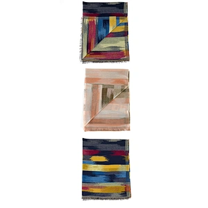 Winter Latest Design Style Women Rainbow Stripe Scarf Pashmina Cashmere Warm Thick Shawls Scarfs