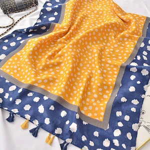 Korean Version Scarf Ladies New Wild Border Color Matching Shawl Fashion Student Small Clouds Tassel Dual-Use Scarves