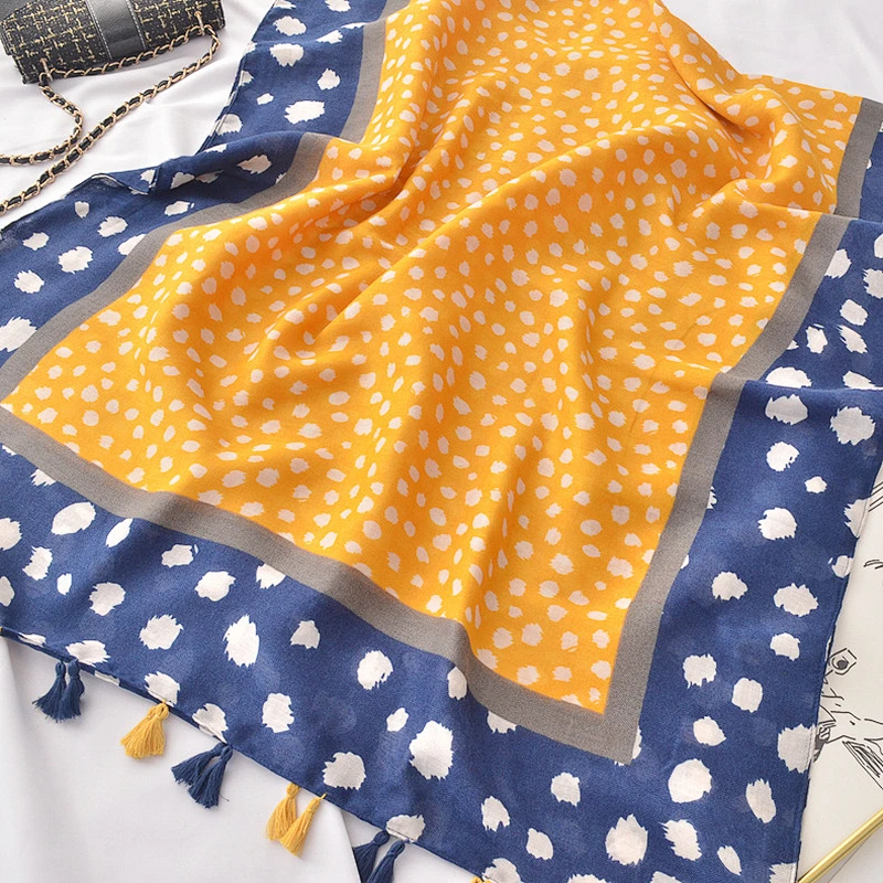 Korean Version Scarf Ladies New Wild Border Color Matching Shawl Fashion Student Small Clouds Tassel Dual-Use Scarves