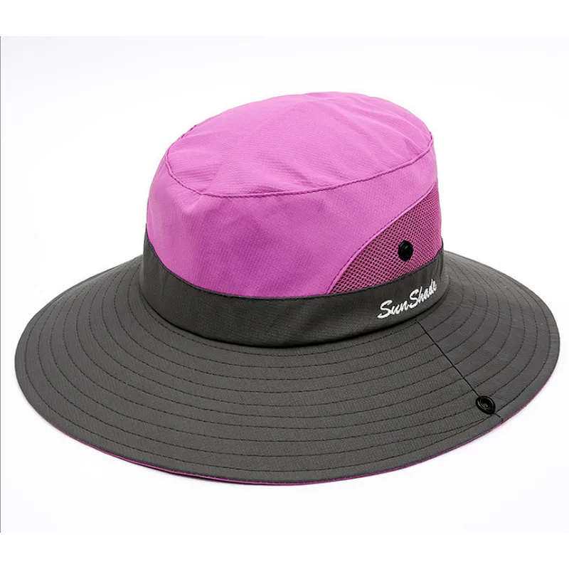 Women UV Protection Beach Hat Casual Womens Summer Ponytail Wide Brim Hats Fishing Running Sports Hats