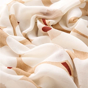 Cotton And Linen Feel Scarf Women Autumn White Flowers Wild Silk Scarf Shawl Dual-Use Thin Keep Warm Scarves