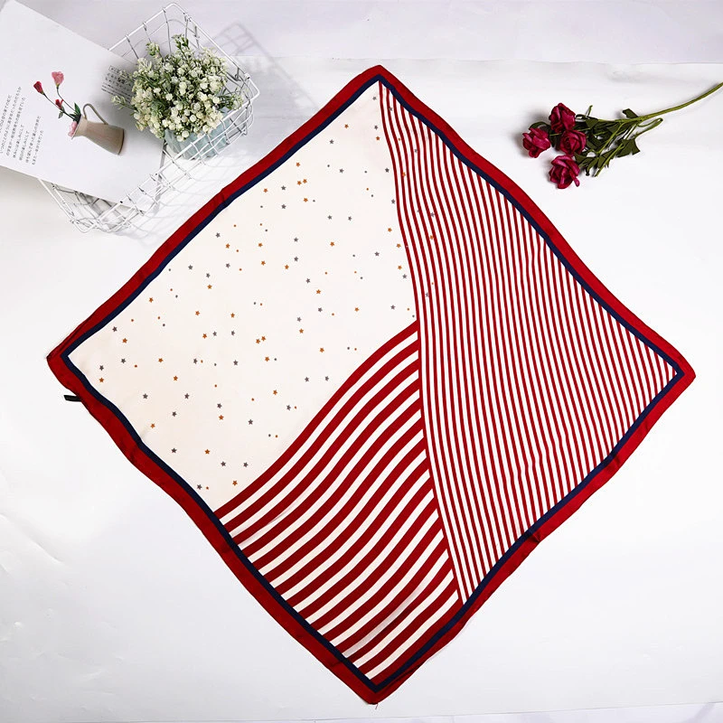 Stars and stripes printed sunscreenscarf OL professional wild designer 100% silk scarf square