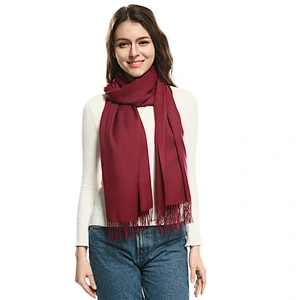 2020 thickened autumn winter cashmere scarf solid color women's shawls tassels warm cashmere scarf hijab