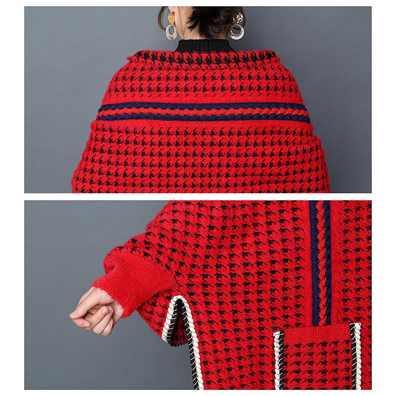 Autumn Winter New Style Shawl Scarf Embroidered Female Thick Mink Fleece With Sleeves Tassel Cheongsam Jacket Cloak