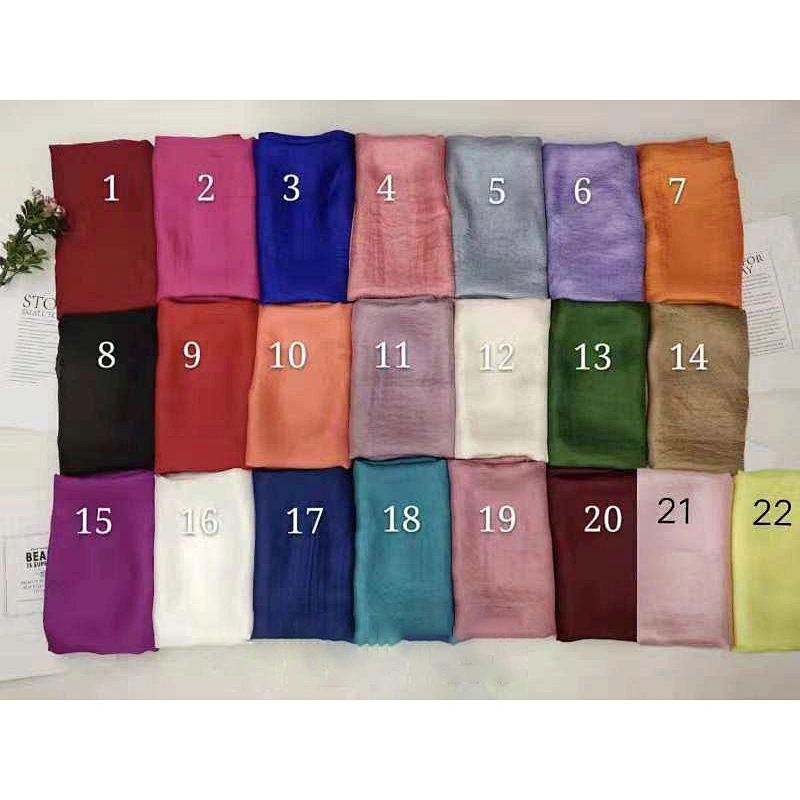 Factory Direct New Dutch Linen Long Sunscreen Beach Towel Shawl Pure Color Scarf Pearl Light Silk Scarf Women