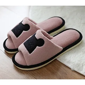 New Cute Parent-Child Children Autumn Winter Home Cotton Slippers Couples Indoor Non-Slip Soft-Soled Slippers For Women