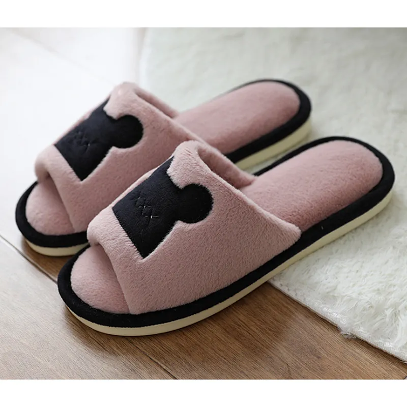 New Cute Parent-Child Children Autumn Winter Home Cotton Slippers Couples Indoor Non-Slip Soft-Soled Slippers For Women