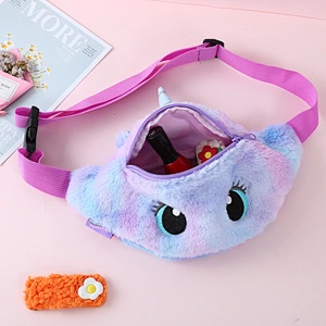 2020 Fashion Children Plush Unicorn Waist Bag Unicorn Crossbody Cute Rainbow Pink Kids Fanny Pack