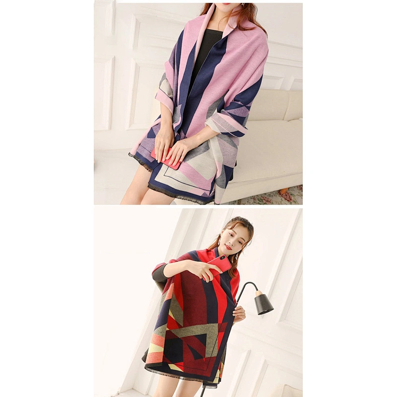 Autumn Winter New Cashmere Scarf Women Thick Shawl Keep Warm Wild Double-Sided Dual-Use Jacquard Scarves