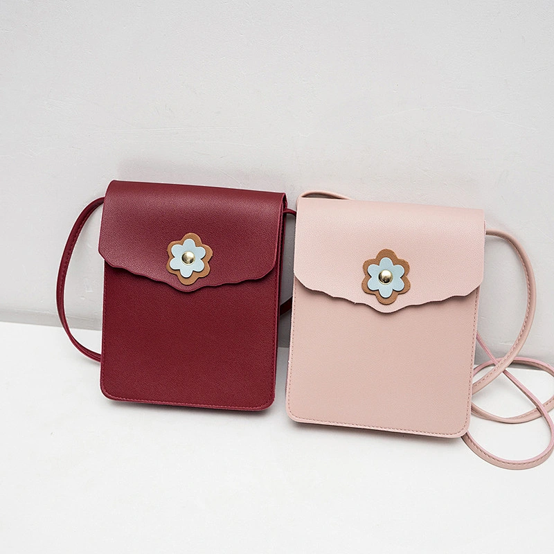 Fashion Retro Small Square Bag Flower Decoration Shoulder Bag Female Crossbody Bag