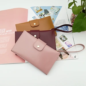 2020 New Design Colorful High Quality Plain Waterproof Ladies Clutch Purse Custom PU Leather Zipper Wallet Women