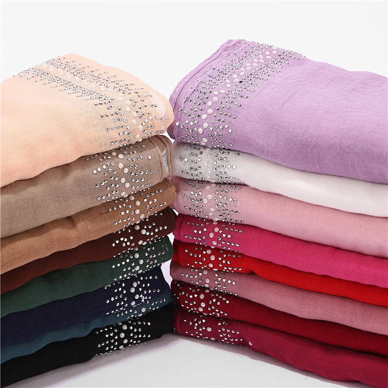 2020 Autumn And Winter Solid Color Malaysian Hot Selling cotton scarf women hijab