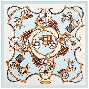 60cm Silk Twill Classic Carriage Ladies New Small Square Scarf