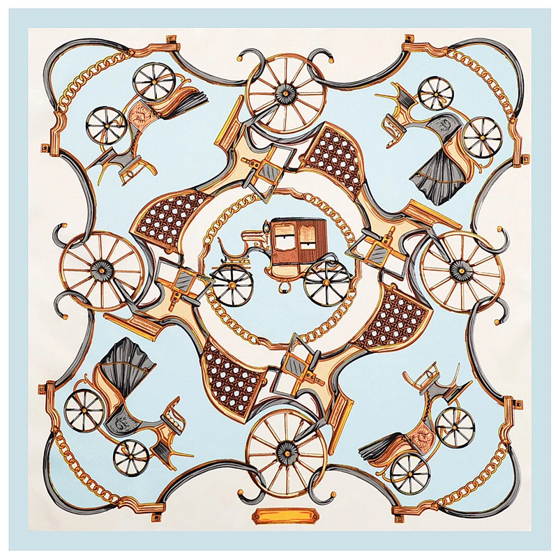 60cm Silk Twill Classic Carriage Ladies New Small Square Scarf