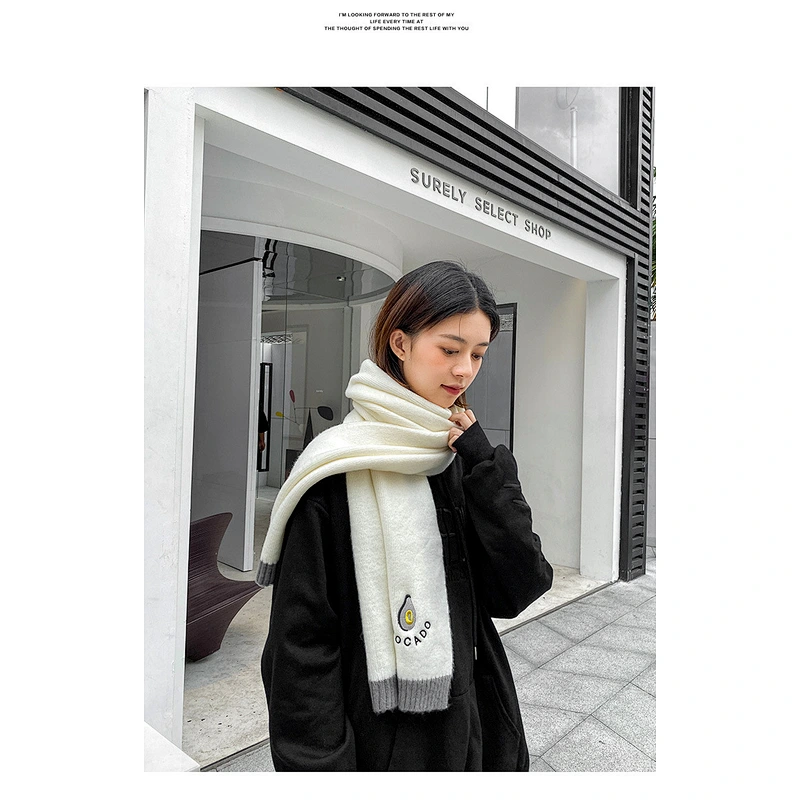 Scarf Female Autumn Winter Korean Japanese Version Ins Wild Soft Girl Small Fresh Student Knitted Wool Scarf