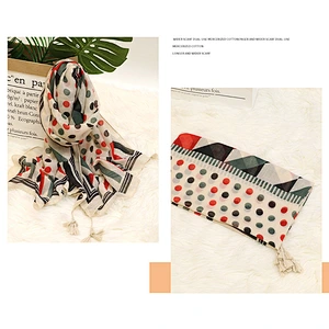 2020 New Fresh Japanese Korean Sweet Scarf Fashion Cotton And Linen Silk Scarf Long Dual-Use Shawl