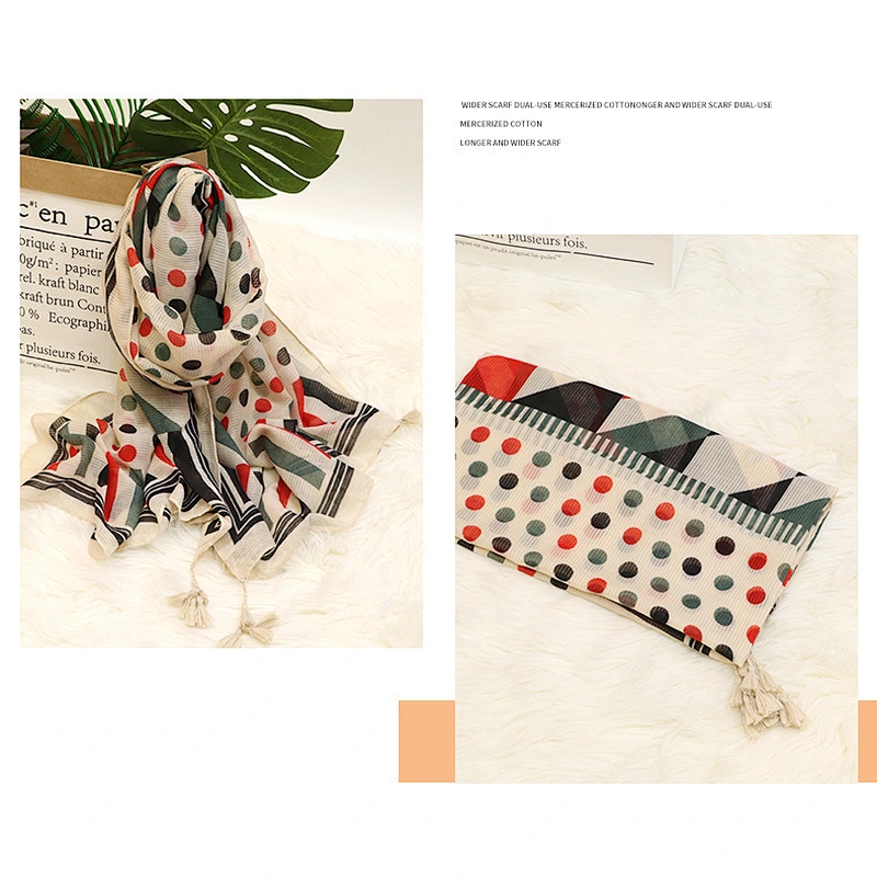 2020 New Fresh Japanese Korean Sweet Scarf Fashion Cotton And Linen Silk Scarf Long Dual-Use Shawl
