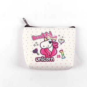 New cute unicorn coin purse small fresh female PVC coin purse candy color