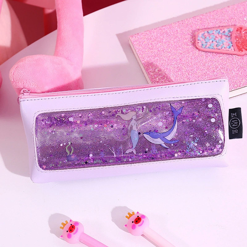 Wholesale Kids Funny Laser Pvc Pencil Case Shining Bag, Glitter Clear Pvc Pencil Bag With Zipper