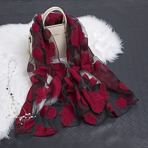 Wholesale wild female jacquard yarn scarf cut flower scarf shawl dual-use sunscreen beach towel