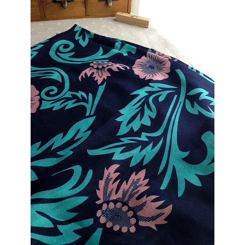 Classic Scarf Sunflower Vine Pattern Chinese Style Scarf Supersized Twill Cotton Shawl Scarf