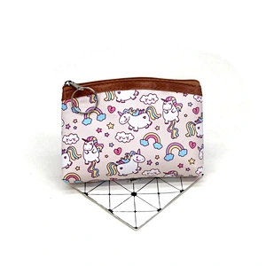 Factory direct cartoon unicorn coin purse cute pegasus children key coin purse mini wallet