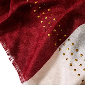 American and European style classic cotton and linen scarf matching color hand-pressed drill lady's scarf