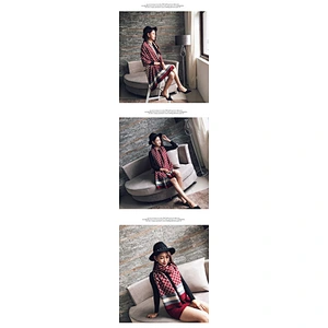 Lady Cashmere Scarf Plaid Shawl Women Pashmina Scarf Shawl Warm Cashmere Plaid Air Conditioning Shawl