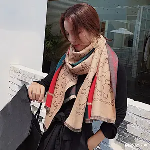 75*175CM Brand Double Side Scarf Winter Silk Poncho Women Pattern Designer Female Long Shawl