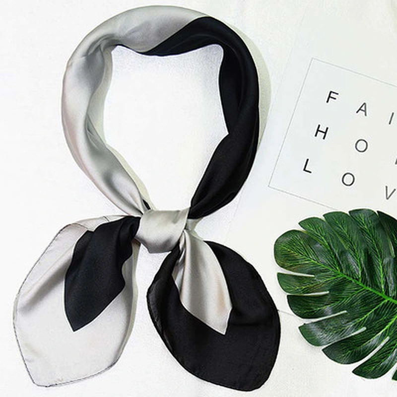 Factory direct sales colorblock professional flight attendant silk scarf large silk printed ladies neck square scarf