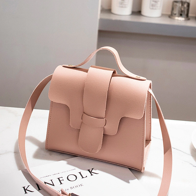Wholesale Women 2020 New Style Mini Pure Colour Student Shoulder Bag PU Leather Girls Simple Retro Package Messenger Bags