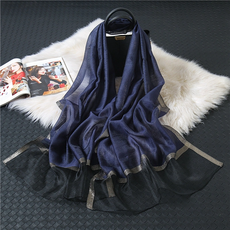 Summer Sunscreen Scarves Ladies Wild Silk Solid Color Shawl Thin Section Phnom Penh Scarf Scarves Women