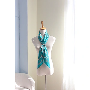 Fashion Brand Ladies Chain Printing European American Silk Scarf Large Square Scarf Dual-Use Scarf Shawl