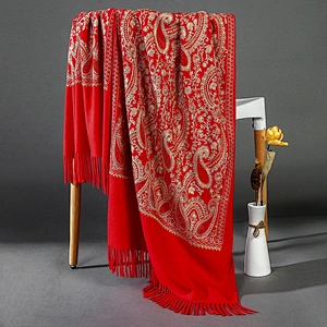 Fashion cashmere embroidery scarf all-match female autumn winter warmth tassel shawl
